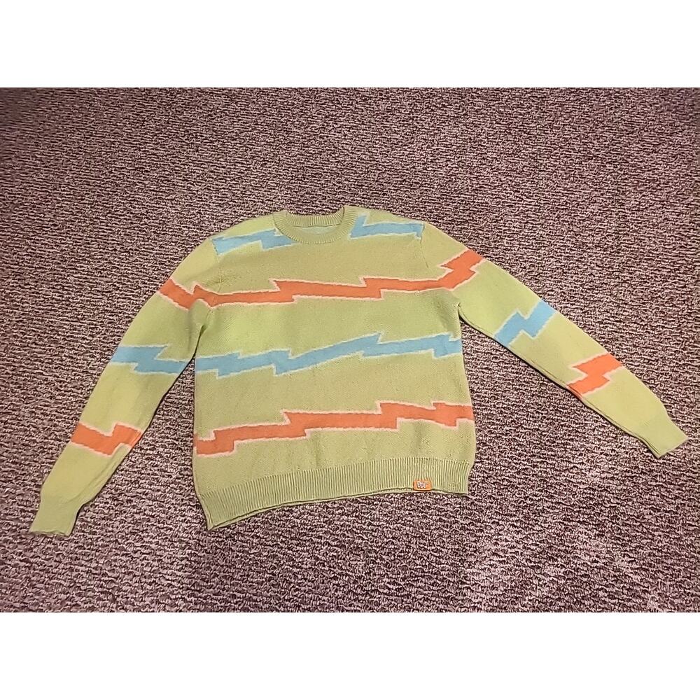 Golf Wang x Tyler The Creator Mohair Electric Striped Lime Knit Sweater Size XL